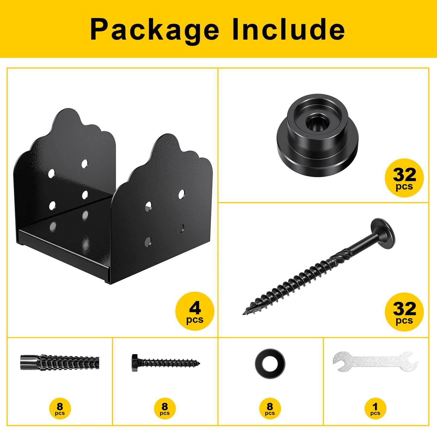 FMhotu 8x8 Post Base, Stainless Steel Adjustable Post Anchor Bracket (Internal 7.8 x 7.5), Adjustable Post Base for Pavilion Deck Porch Handrail Railing Support Decorative Anchor Plate