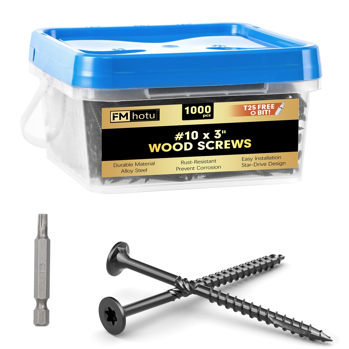 #10 x 3” Deck Screws, Star Drive Wood Screws