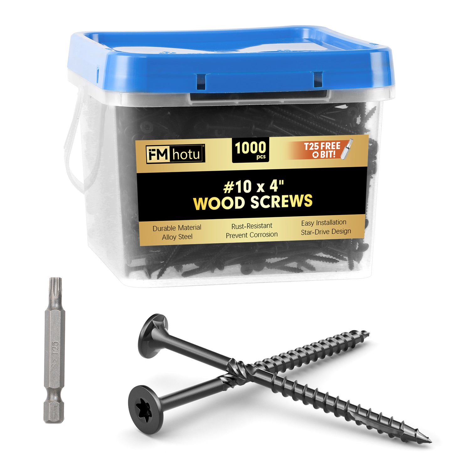 #10 x 4” Deck Screws, Star Drive Wood Screws