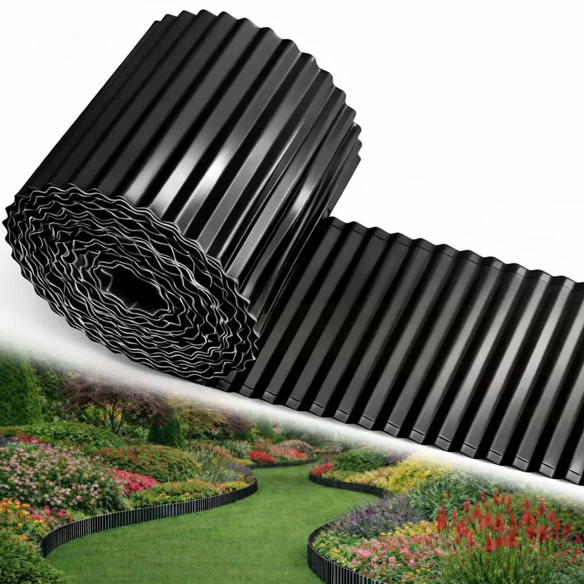 Corrugated Metal Edging, 6" Rust-proof Landscape Edging Border