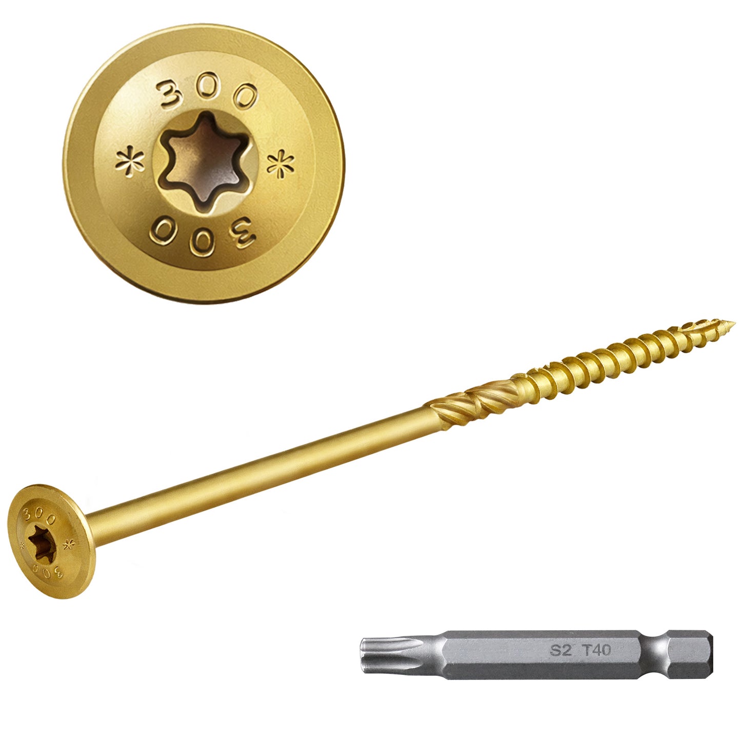 FMhotu Lag Screws, 5/16" x 12" Structural Screws, Construction Lag Screws, Rust Resistant, T40 Star Drive Bit