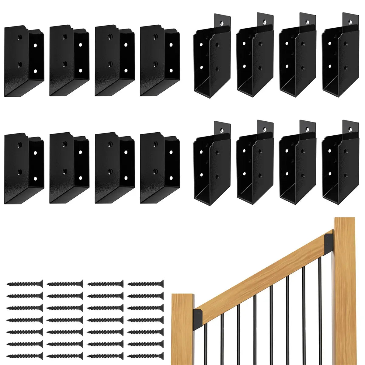 8 Pair, 30° Stair Angle Stainless Steel Deck Railing Brackets Connectors, 2"x4"