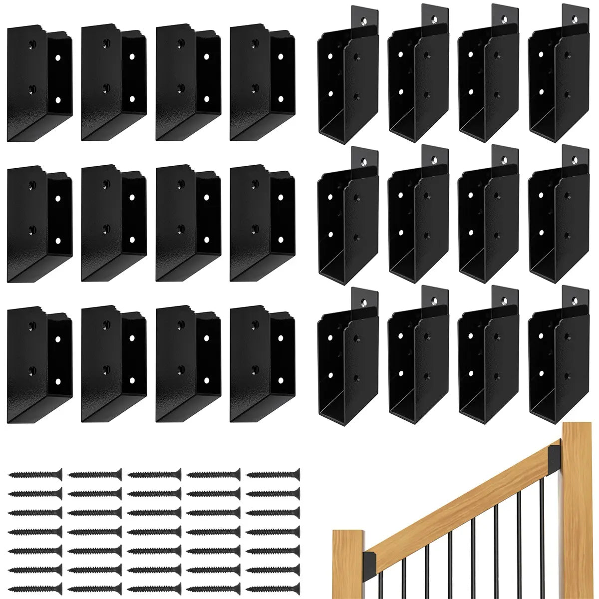 12 Pair, 30° Stair Angle Stainless Steel Deck Railing Brackets Connectors, 2"x4"