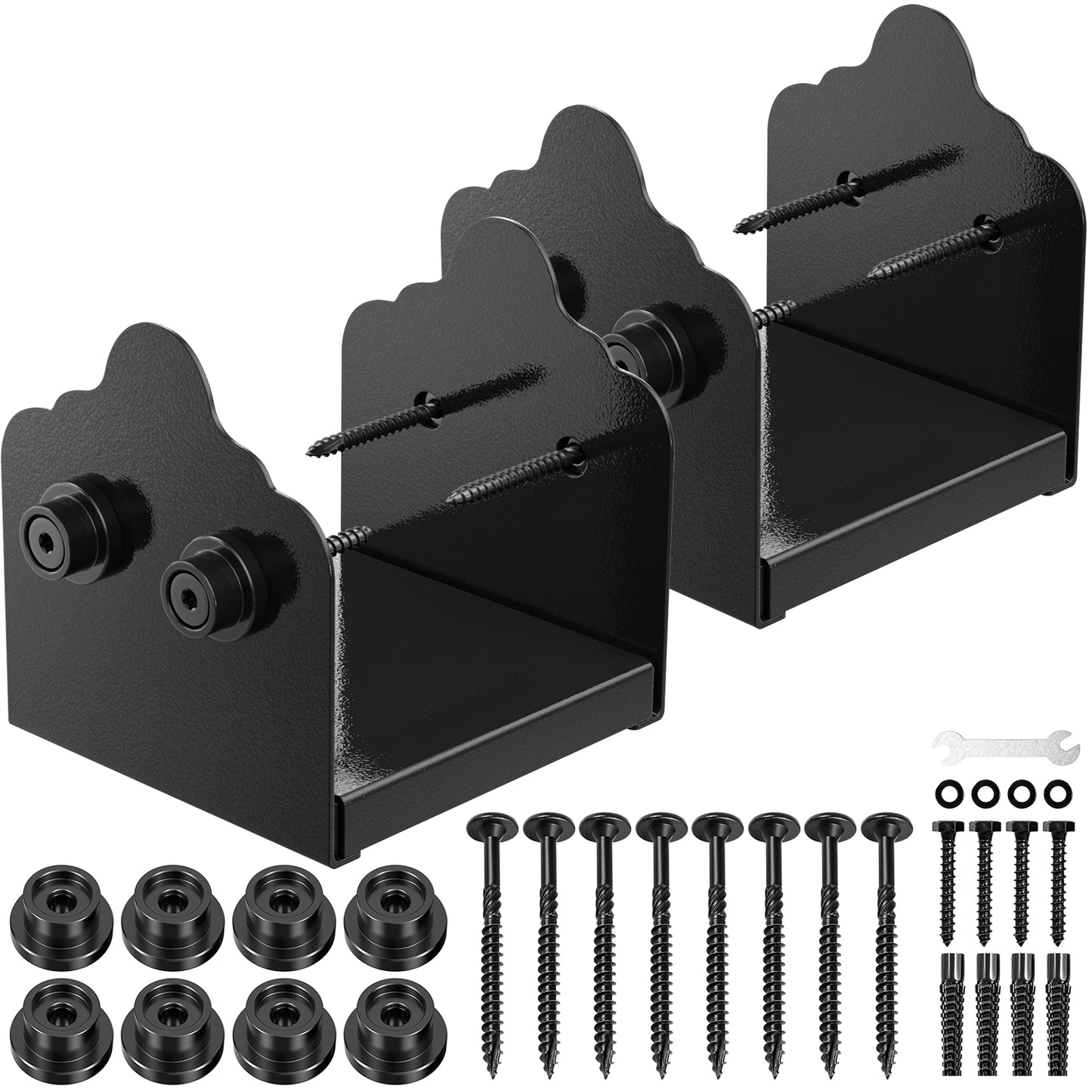 FMhotu 6x6 Post Base, Stainless Steel Adjustable Post Anchor Bracket (Internal 5.5 x 5.5), Adjustable Post Base for Pavilion Deck Porch Handrail Railing Support Decorative Anchor Plate