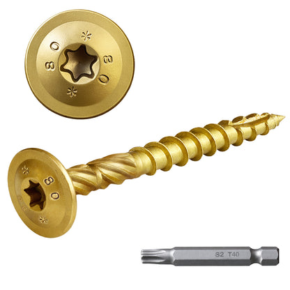 FMhotu Lag Screws, 5/16" x 3" Structural Screws, Construction Lag Screws, Rust Resistant, T40 Star Drive Bit