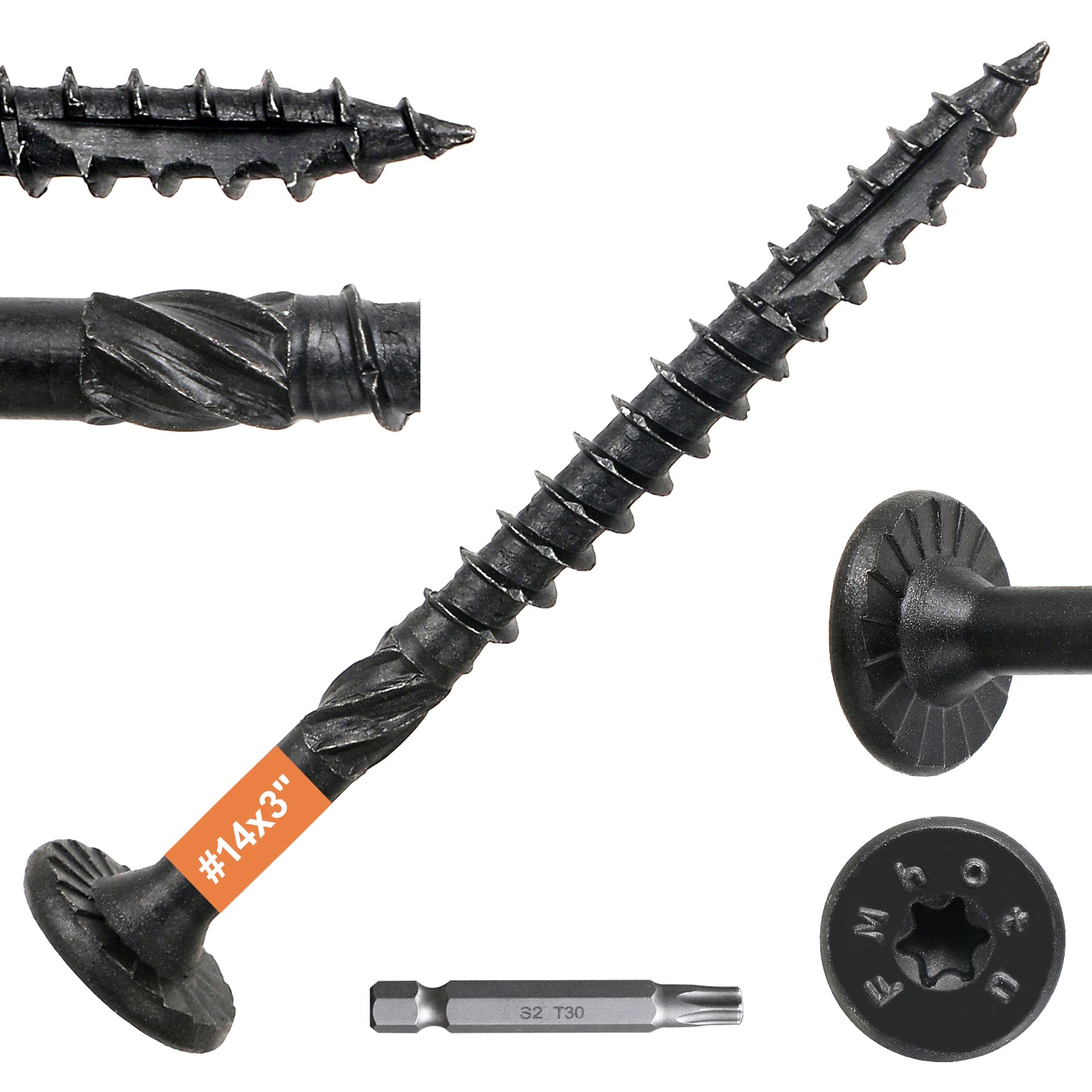 #14 x 3 Wood Structural Lag Screws Star Drive Decking Screws, Rust Resistant Timber Screws for Timber/Log/Landscaping Wood