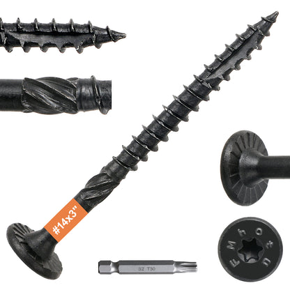 #14 x 3 Wood Structural Lag Screws Star Drive Decking Screws, Rust Resistant Timber Screws for Timber/Log/Landscaping Wood