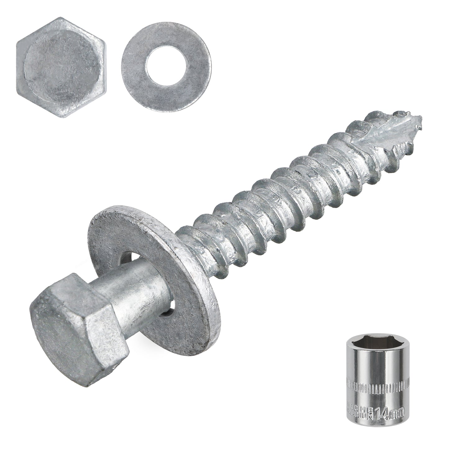 3/8" x 2" Lag Screws Bolts with Washers