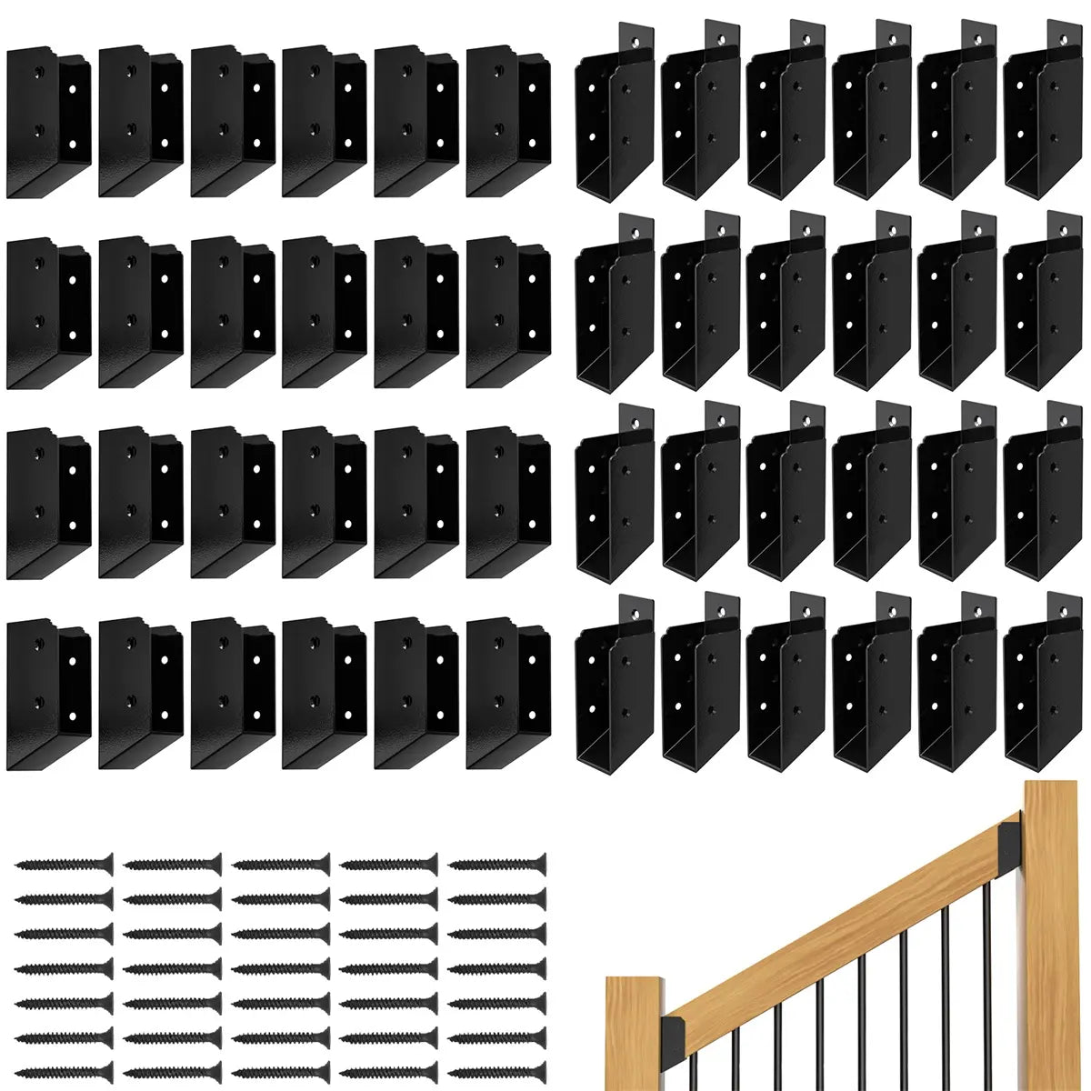 24 Pair, 30° Stair Angle Stainless Steel Deck Railing Brackets Connectors, 2"x4"