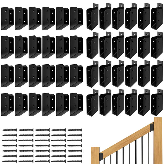 24 Pair, 30° Stair Angle Stainless Steel Deck Railing Brackets Connectors, 2"x4"