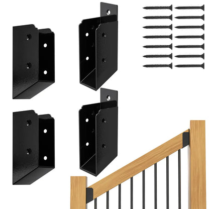 2 Pair, 30° Stair Angle Stainless Steel Deck Railing Brackets Connectors, 2"x4"