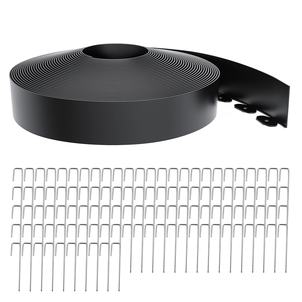 4-Inch Landscape Edging with Metal Spikes, Black