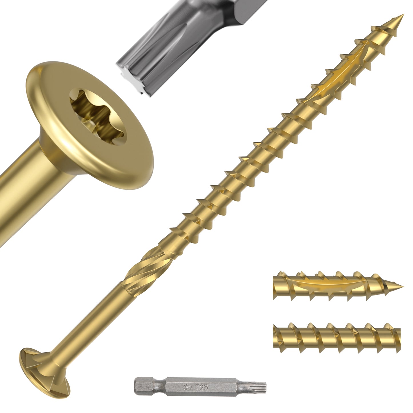 #9 x 3 Deck Screws, Star Drive Wood Screws