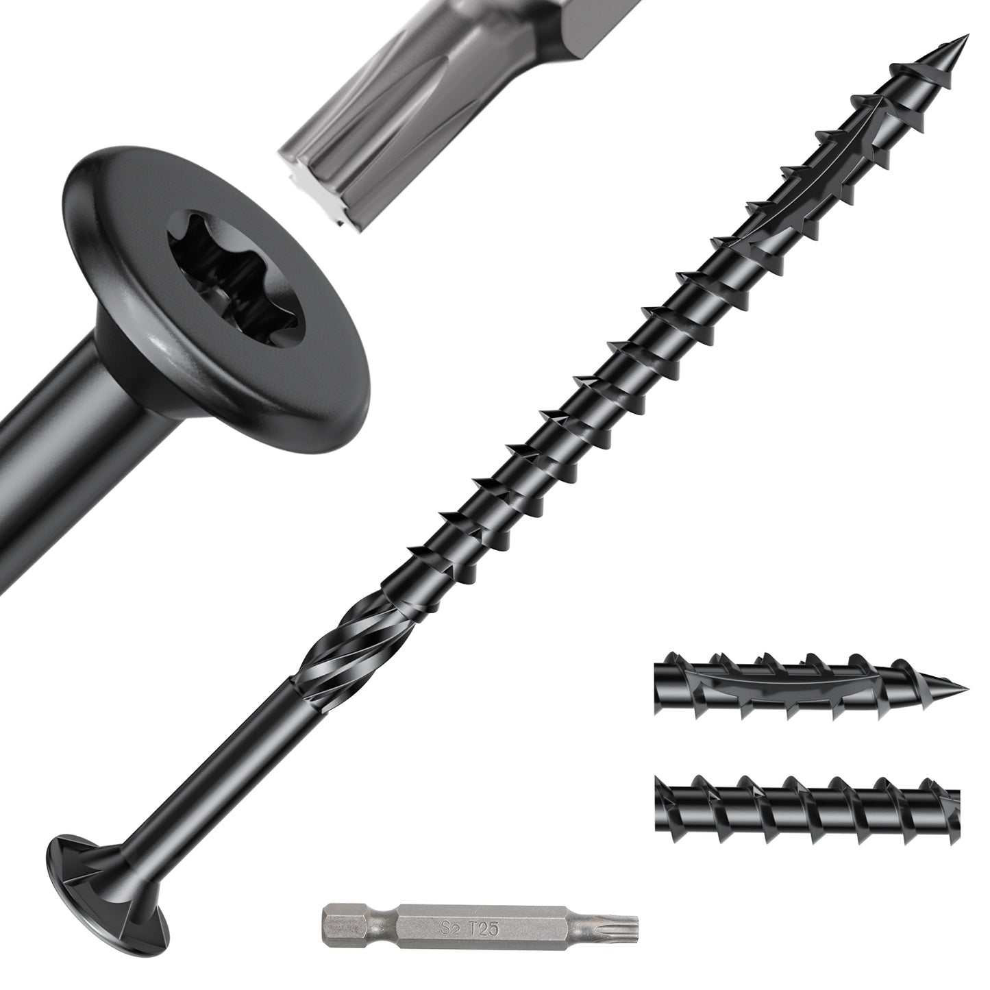 #9 x 3 Deck Screws, Star Drive Wood Screws