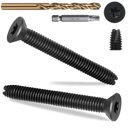 1/4-20 x 2-1/2" Flat Head Thread Cutting Self Drilling Deck Screws, Type 7, Star Drive T-30, Steel Floorboard Thread Cutting Screws for Wood & Metal