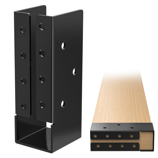FMhotu Concealed Joist Hanger, 2"x6" Outdoor Concealed-Flange Joist Bracket with Screws, Q235B Steel Powder Coated Concealed Mount Light Joist Hangers for 2"x6" Beam, Swing, Handrail, Fence