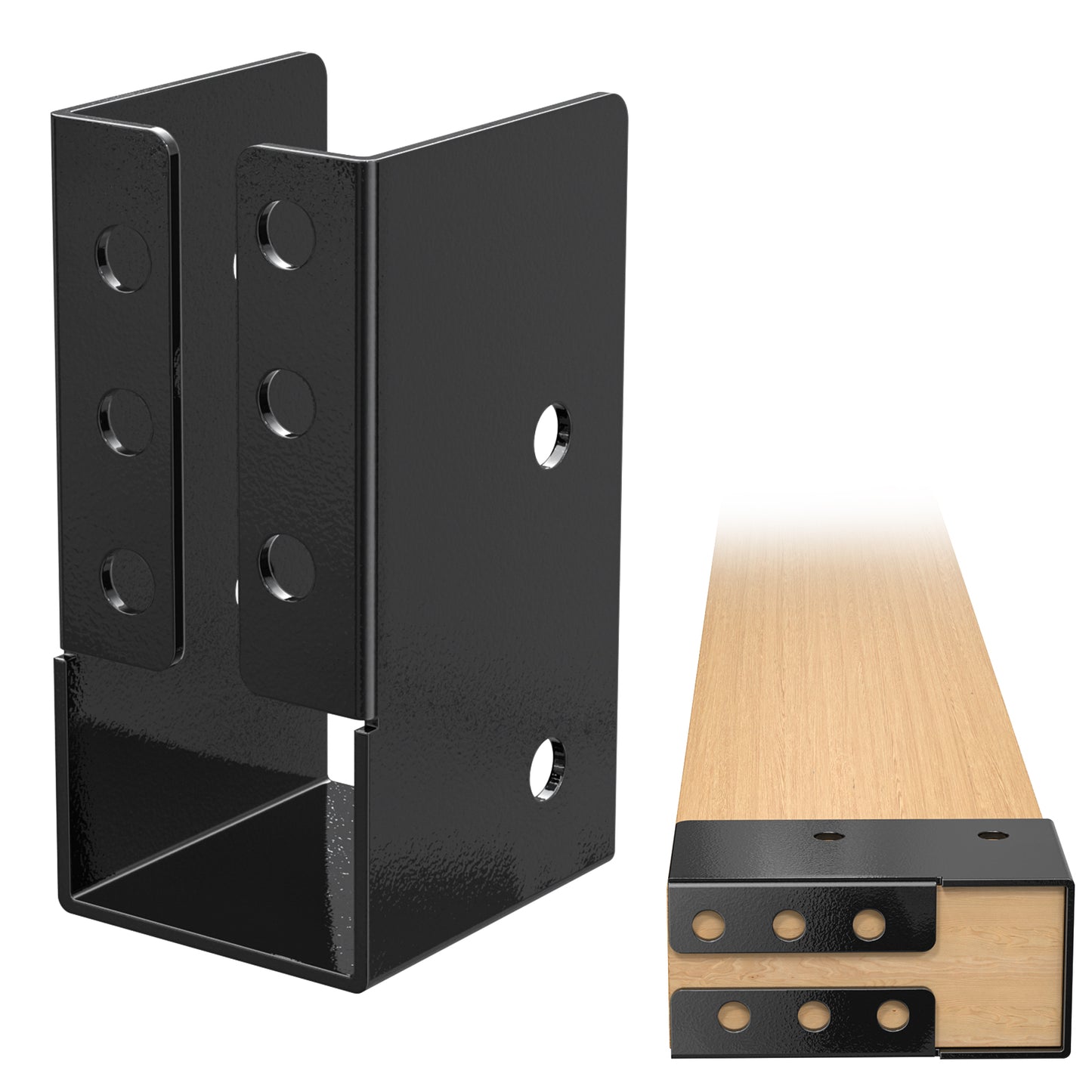 FMhotu Concealed Joist Hanger, 2"x4" Outdoor Concealed-Flange Joist Bracket with Screws, Q235B Steel Powder Coated Concealed Mount Light Joist Hangers for 2"x4" Beam, Swing, Handrail, Fence