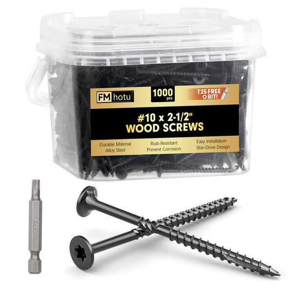 #10 x 2-1/2” Deck Screws, Star Drive Wood Screws
