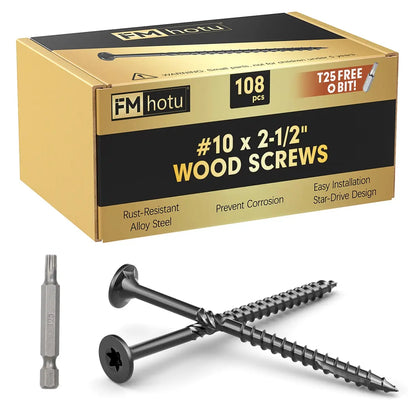 #10 x 2-1/2” Deck Screws, Star Drive Wood Screws