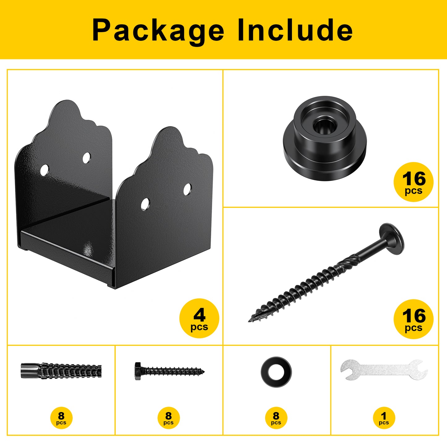 FMhotu 6x6 Post Base, Stainless Steel Adjustable Post Anchor Bracket (Internal 5.5 x 5.5), Adjustable Post Base for Pavilion Deck Porch Handrail Railing Support Decorative Anchor Plate