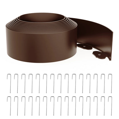 4-Inch Landscape Edging with Metal Spikes, Brown