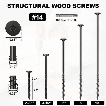 #14 x 6 Inch Heavy-Duty Wood Screws