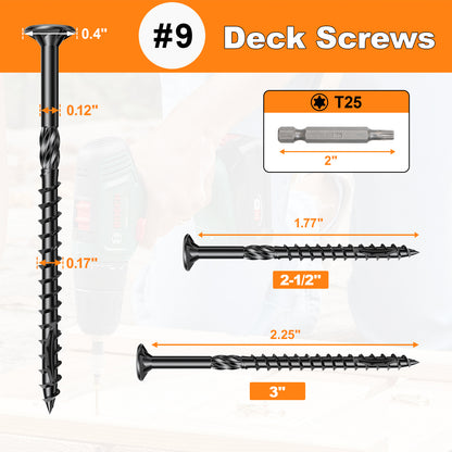 #9 x 3 Deck Screws, Star Drive Wood Screws