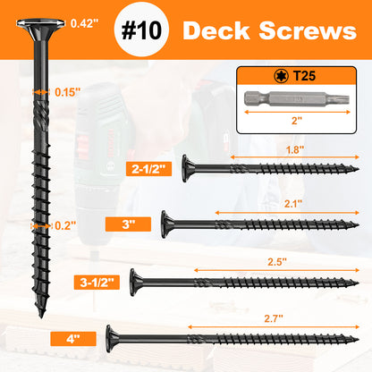 #10 x 4” Deck Screws, Star Drive Wood Screws