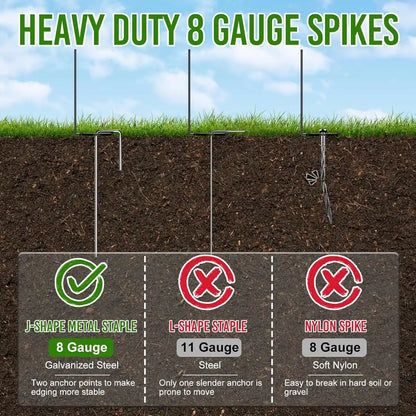 4-Inch Landscape Edging with Metal Spikes, Black