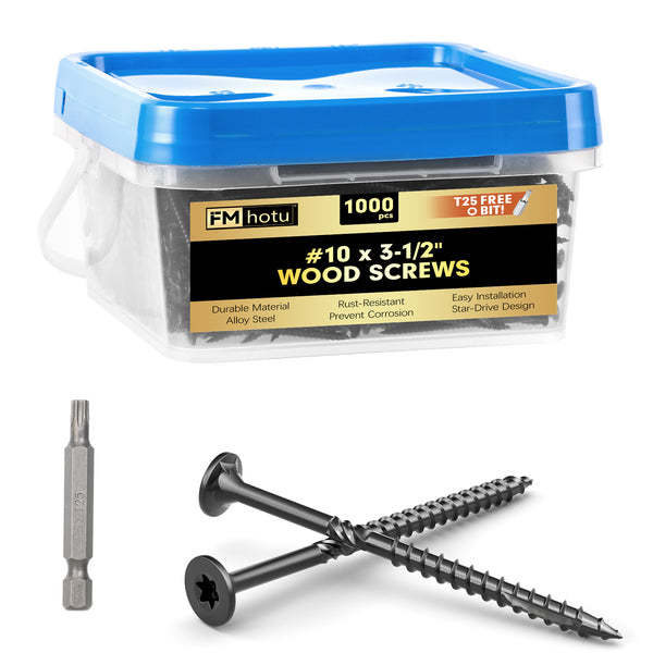 #10 x 3-1/2” Deck Screws, Star Drive Wood Screws
