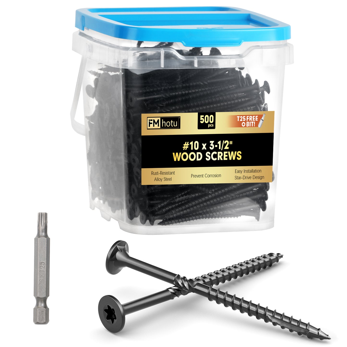 #10 x 3-1/2” Deck Screws, Star Drive Wood Screws