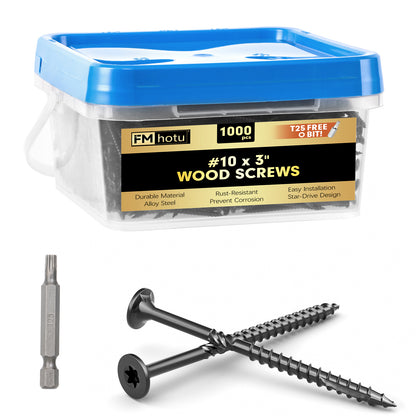 #10 x 3” Deck Screws, Star Drive Wood Screws
