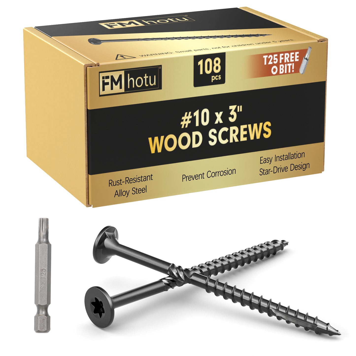 #10 x 3” Deck Screws, Star Drive Wood Screws