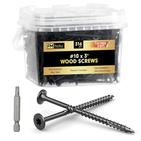#10 x 3” Deck Screws, Star Drive Wood Screws
