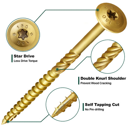 FMhotu Lag Screws, 5/16" x 8" Structural Screws, Construction Lag Screws, Rust Resistant, T40 Star Drive Bit
