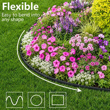1.5 Inch Landscape Edging, Ribbed Garden Edging, Black
