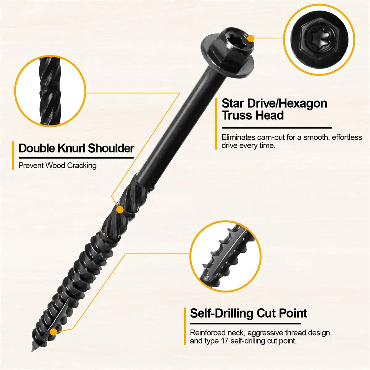 #14 x 8 Wood Structural Screws