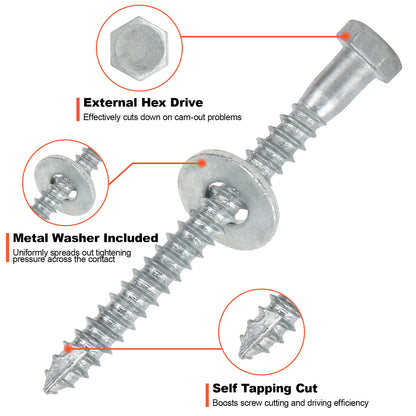 3/8" x 2" Lag Screws Bolts with Washers