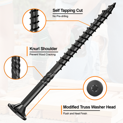 #10 x 4” Deck Screws, Star Drive Wood Screws