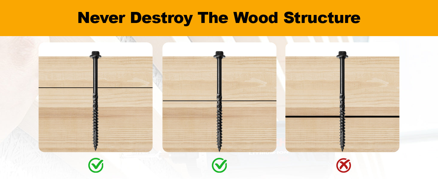 #14 x 10 Wood Structural Screws Hex Head Lag Screws, Rust Resistant Timber Screws for Timber/Log/Landscaping Wood (Black)