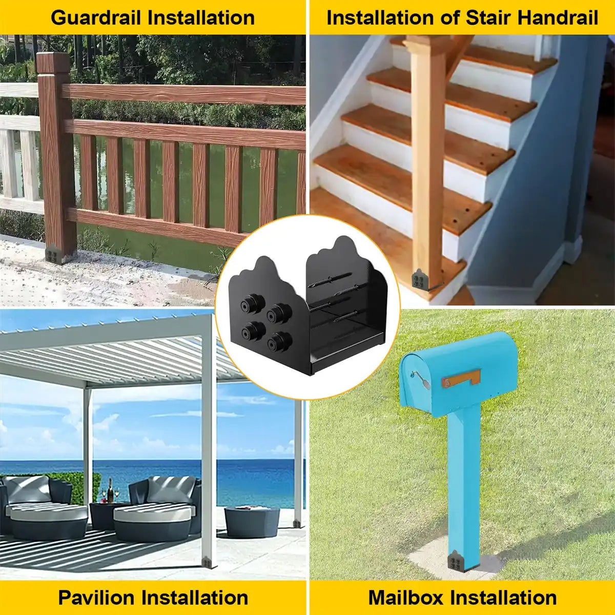 8x8 Post Base, Stainless Steel Adjustable Post Anchor Bracket