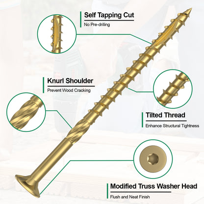 #9 x 2-1/2" Deck Screws, Star Drive Wood Screws