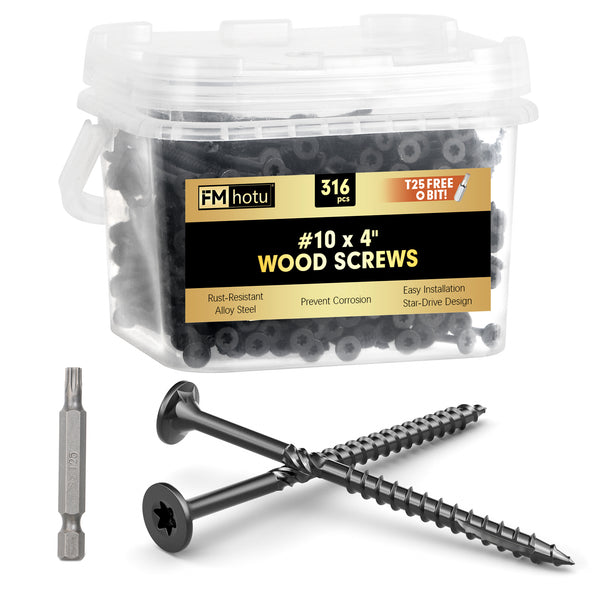 #10 x 4” Deck Screws, Star Drive Wood Screws