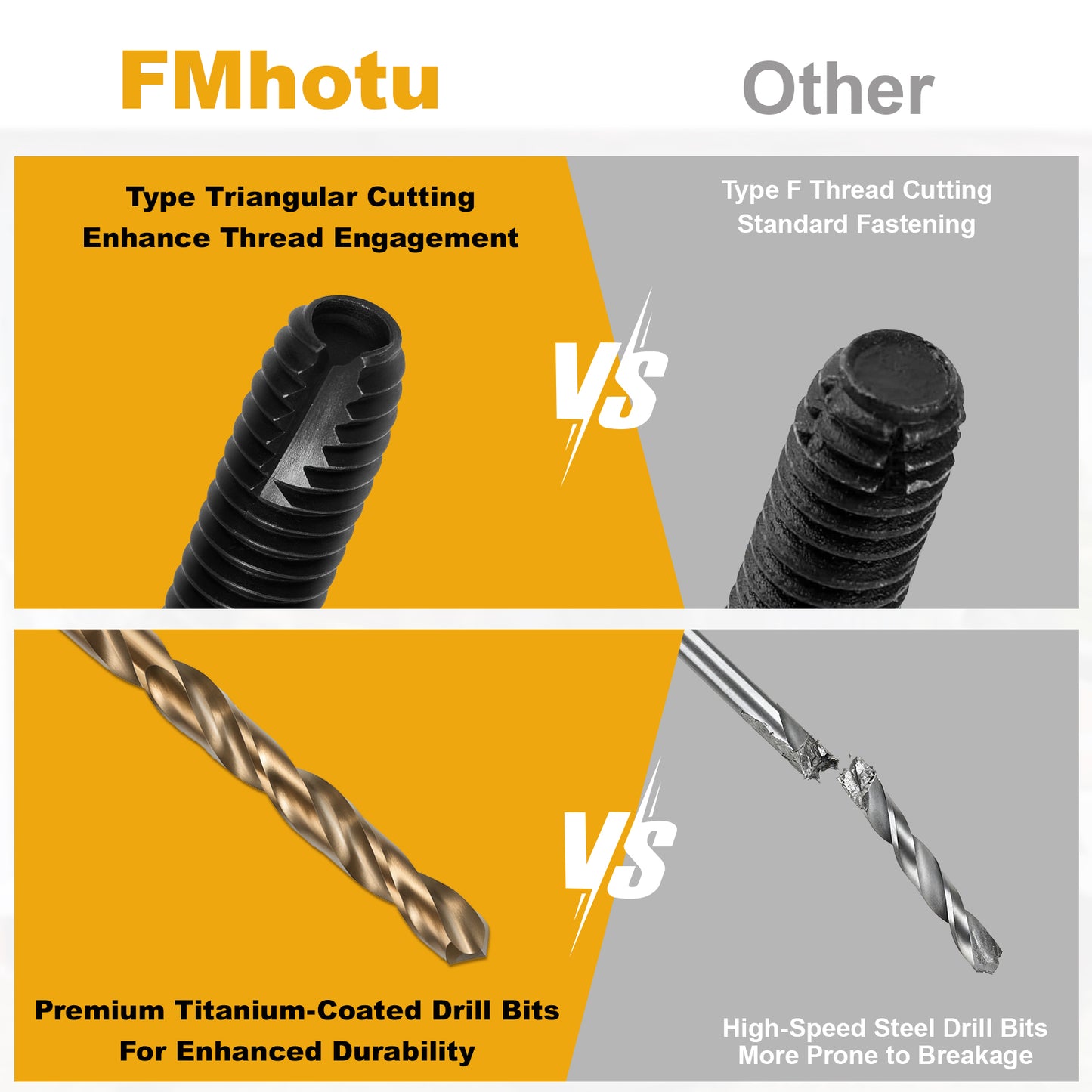 1/4-20 x 2-1/2" Flat Head Thread Cutting Self Drilling Deck Screws, Type 7, Star Drive T-30, Steel Floorboard Thread Cutting Screws for Wood & Metal
