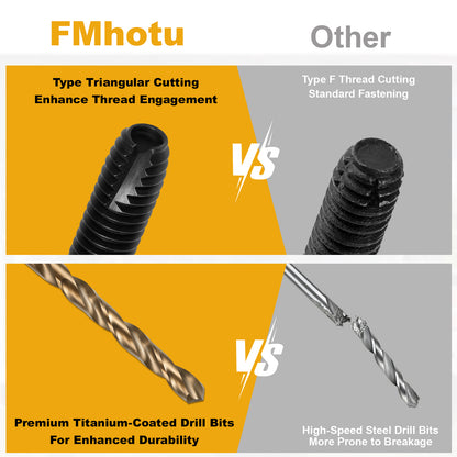 1/4-20 x 2-1/2" Flat Head Thread Cutting Self Drilling Deck Screws, Type 7, Star Drive T-30, Steel Floorboard Thread Cutting Screws for Wood & Metal