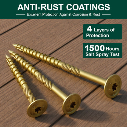 FMhotu Lag Screws, 5/16" x 8" Structural Screws, Construction Lag Screws, Rust Resistant, T40 Star Drive Bit