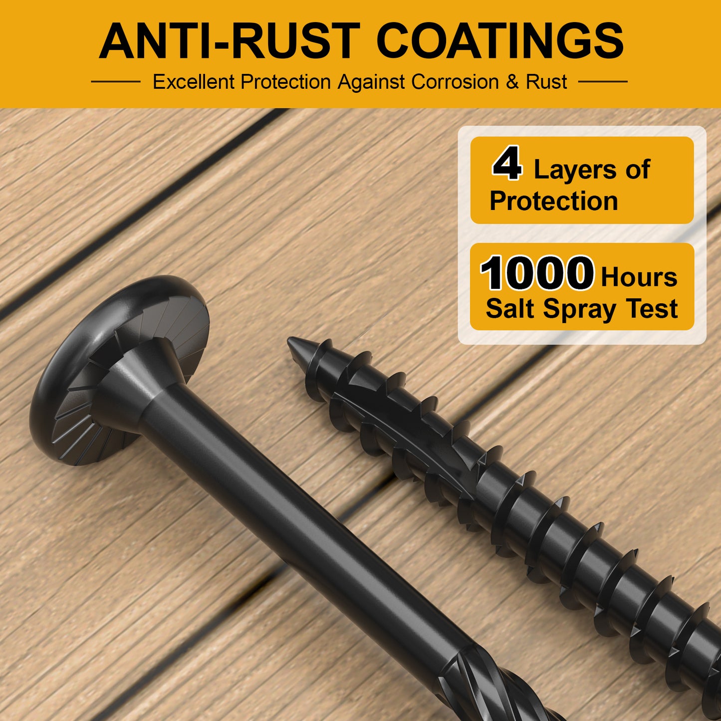 #14 x 8 Wood Structural Lag Screws Star Drive Decking Wood Screws, Rust Resistant Timber Screws for Timber/Log/Landscaping