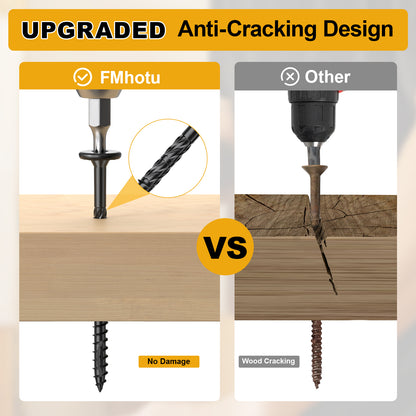 #14 x 10 Wood Structural Lag Screws Star Drive Decking Wood Screws, Rust Resistant Timber Screws for Timber/Log/Landscaping