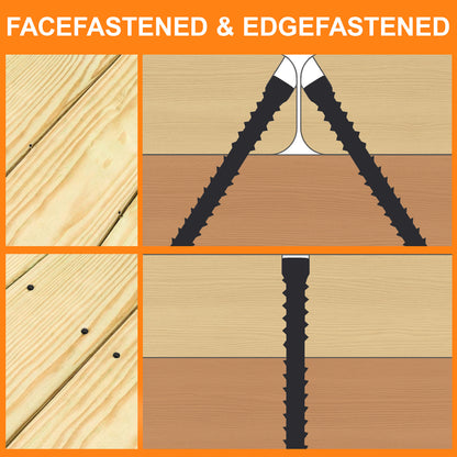 FMhotu #10 x 1-7/8" Hidden Deck Screws, Star Drive Countersunk Wood Screws, Rust Resistant Timber Screws, T15 Star Bit Included, Black