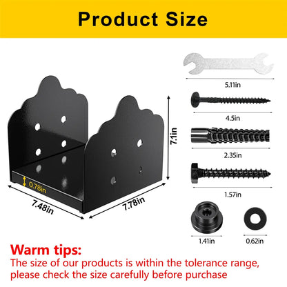 8x8 Post Base, Stainless Steel Adjustable Post Anchor Bracket